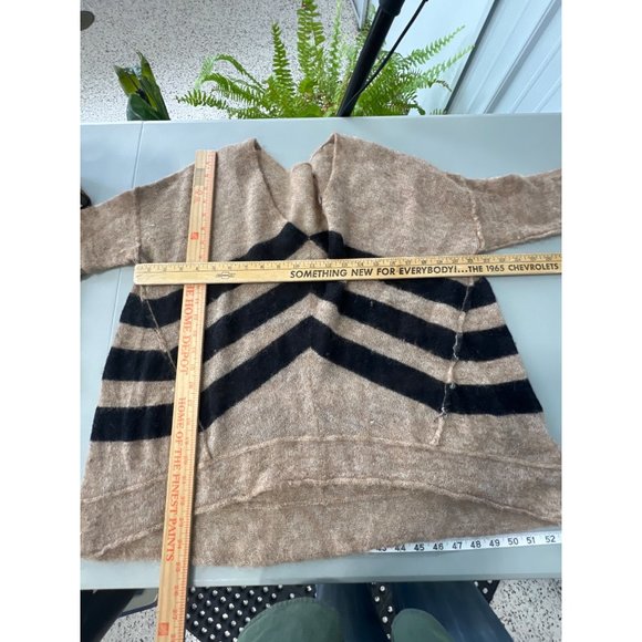 Free People Twelve Rose Oversized Pullover Sweater Women S Chevron Alpaca - Picture 5 of 8